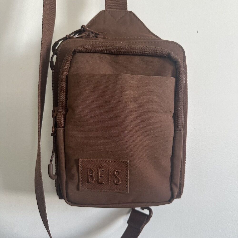 BEIS Small Maple Brown all In One Sling Bag Purse with Water Bottle Holder
